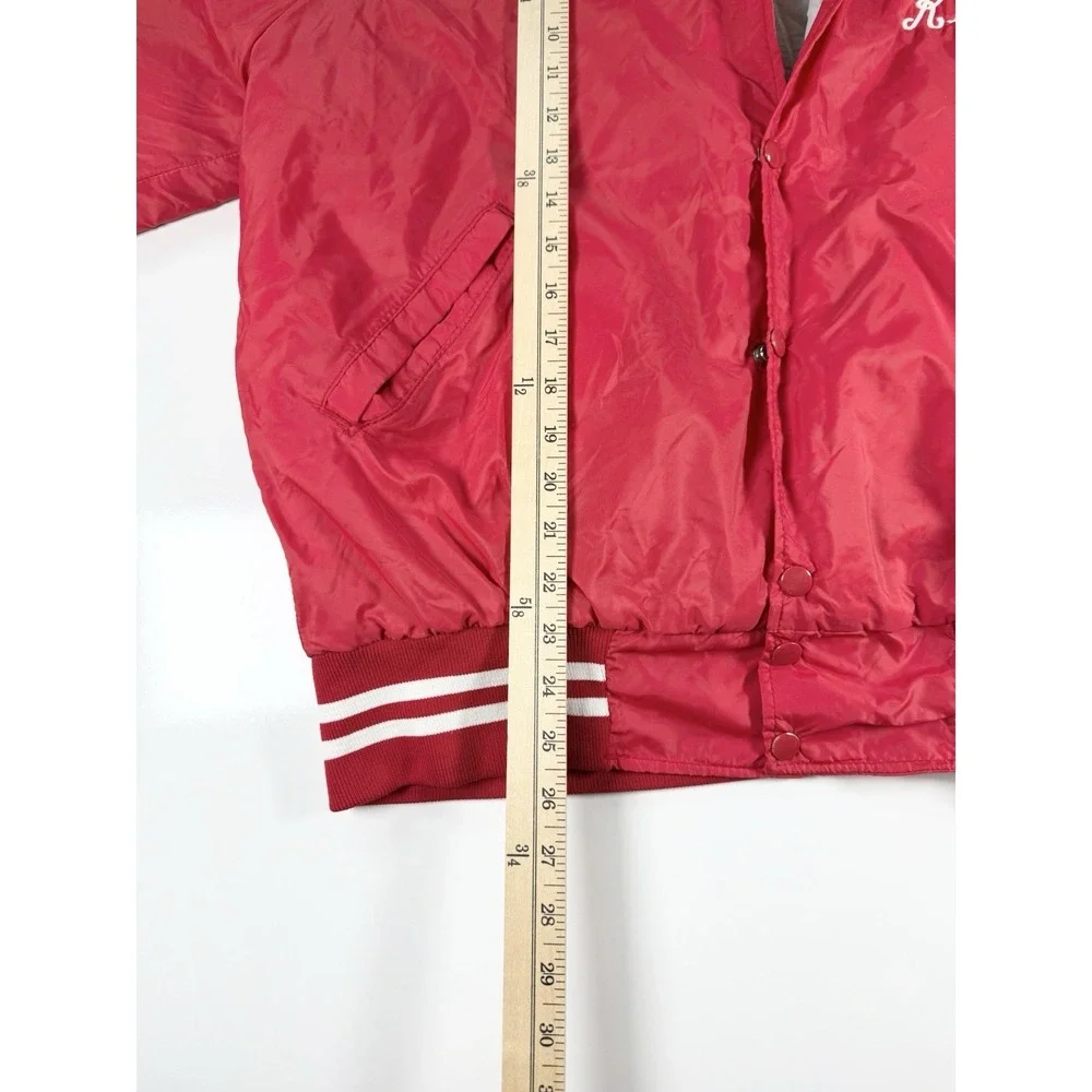 VTG‎ Sport King Pitt State Flags Jacket Red Quilted Bomber Medium USA Retro